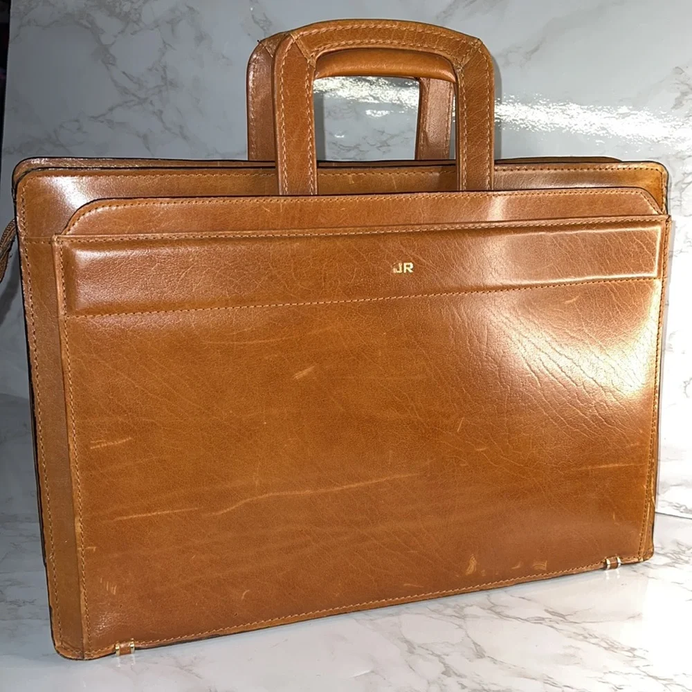Hey JR Wants This Awesome Leather Briefcase! Very Smart with Slide Down Handels